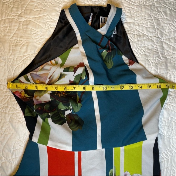 Dao by Chloe Dao | Geo Print Multicolor Floral Halter MidiDress | Women’s Size 6 - Picture 8 of 10